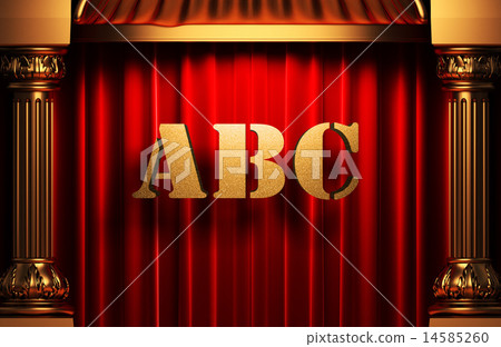 ABC golden word on red curtain 14585260