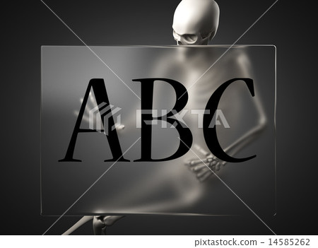 ABC word on glass and skeleton 14585262