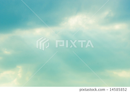 Blue sky with sunbeams coming through 14585852