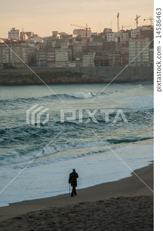 LA Coruna Spain - Man on Beach LA Coruna Spain - Man on Beach 14586463
