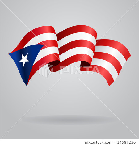 Puerto Rican waving Flag. Vector illustration Puerto Rican waving Flag. Vector illustration 14587230