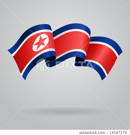 North Korean waving Flag. Vector illustration 14587279