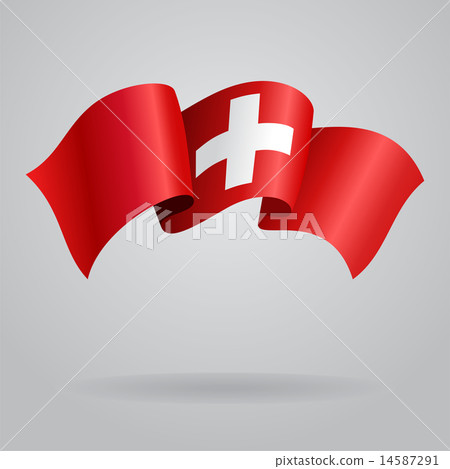 Swiss waving Flag. Vector illustration 14587291