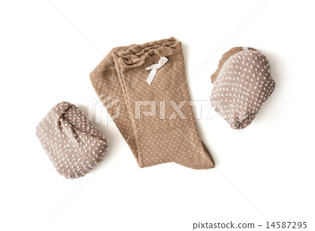 Isolated brown wool socks Isolated brown wool socks 14587295