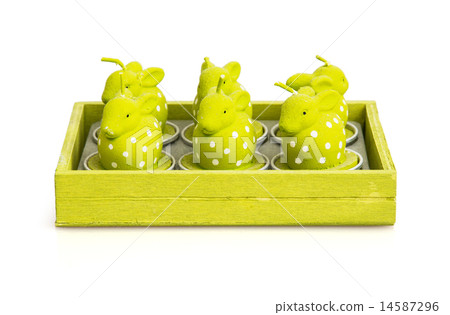 Candles in the shape of easter bunnies Candles in the shape of easter bunnies 14587296