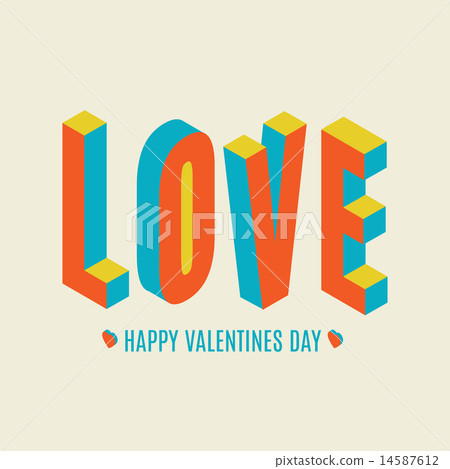 Happy Valentines day card, i love you - Stock Illustration [14587612 ...