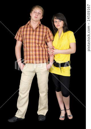 Serious guy and the girl on a black Serious guy and the girl on a black 14589167