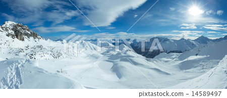 Silvretta Alps winter view (Austria). Panorama. Silvretta Alps winter view (Austria). Panorama. 14589497