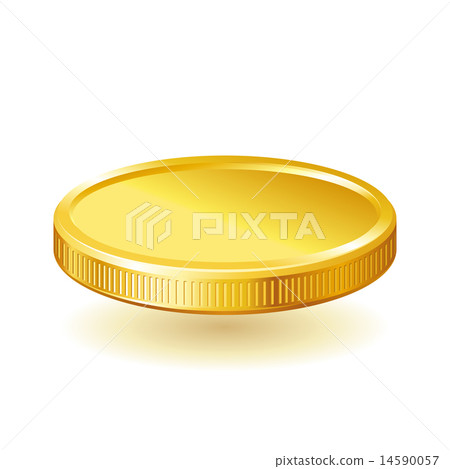 Golden shiny coin isolated on white background Golden shiny coin isolated on white background 14590057