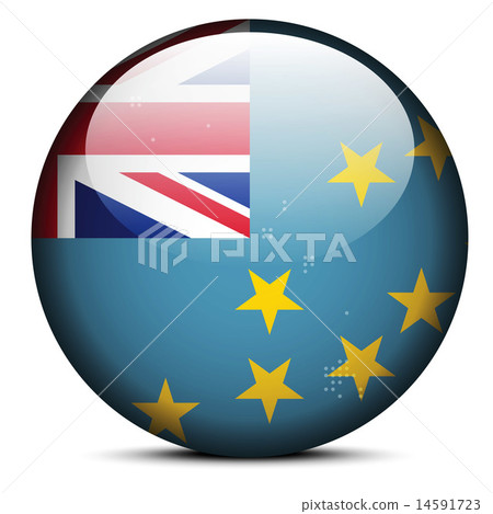 Map with Dot Pattern on flag button of Tuvalu 14591723