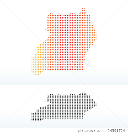 Map of Republic Uganda with Dot Pattern 14591724