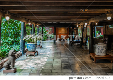 garden patio Jim Thompson House museum bangkok Thailand 14591802