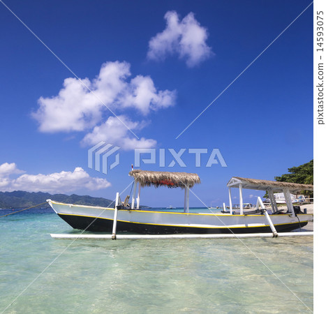 Long Tail Boat on Tropical Beach 14593075