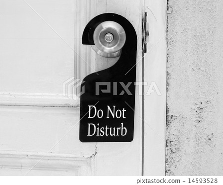 Do not disturb sign hang on door knob 14593528
