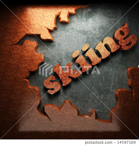 skiing vector word of wood 14597169