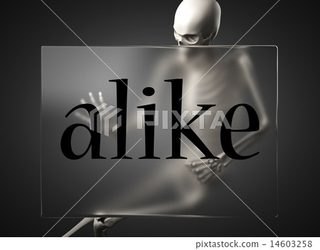 alike word on glass and skeleton 14603258