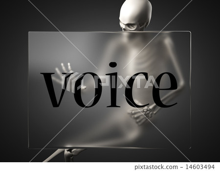 voice word on glass and skeleton 14603494