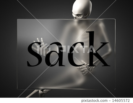 sack word on glass and skeleton 14605572