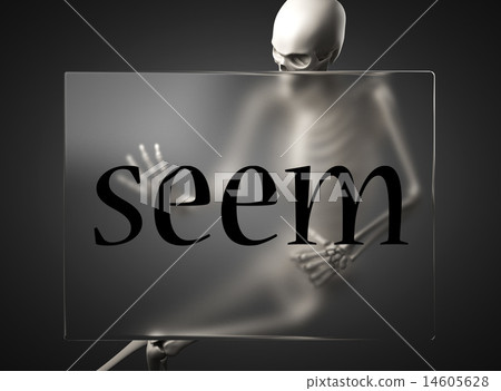seem word on glass and skeleton 14605628