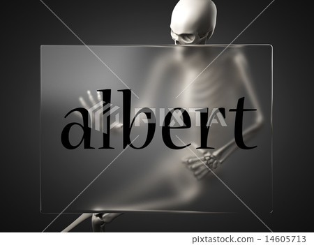 albert word on glass and skeleton 14605713
