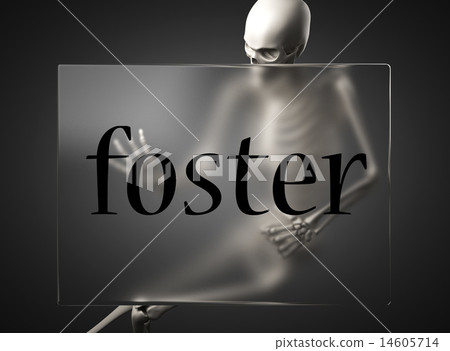 foster word on glass and skeleton 14605714