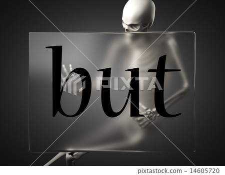 but word on glass and skeleton 14605720