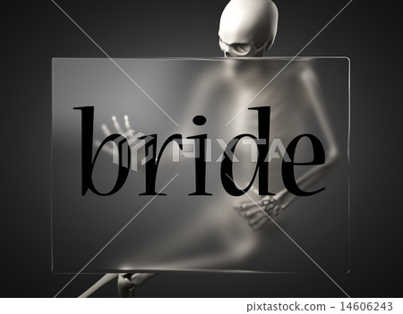 bride word on glass and skeleton 14606243