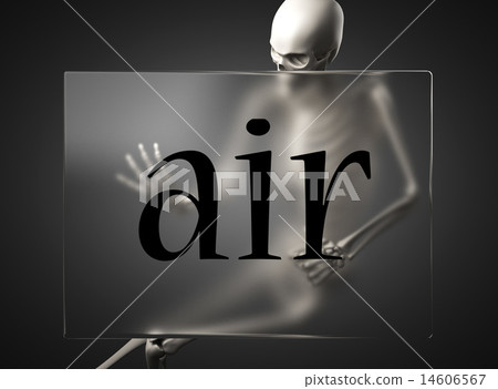 air word on glass and skeleton 14606567