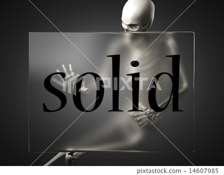 solid word on glass and skeleton 14607985