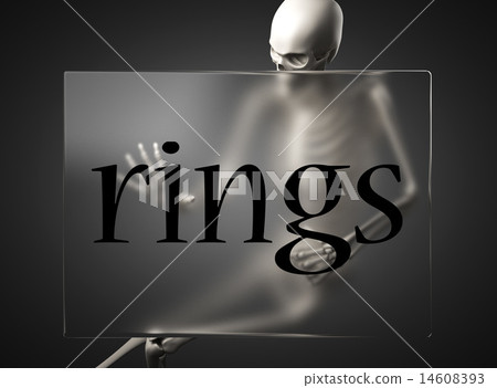 rings word on glass and skeleton 14608393