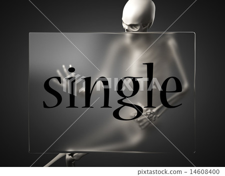 single word on glass and skeleton 14608400