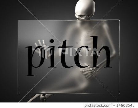 pitch word on glass and skeleton 14608543