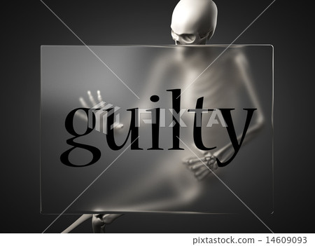 guilty word on glass and skeleton - Stock Illustration [14609093] - PIXTA