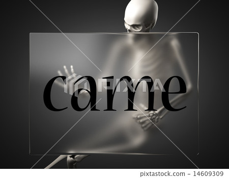 came word on glass and skeleton 14609309