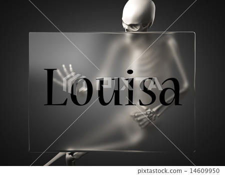 Louisa word on glass and skeleton 14609950