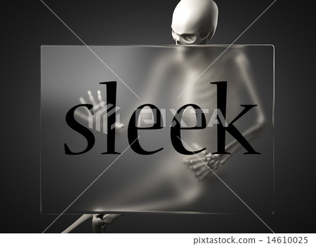 sleek word on glass and skeleton 14610025