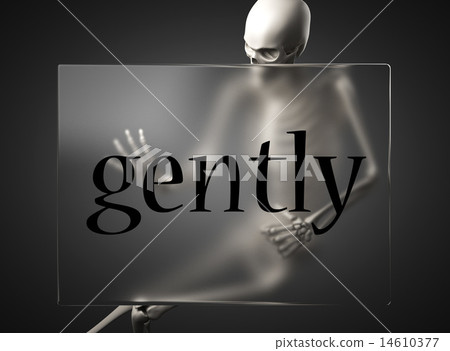 gently word on glass and skeleton 14610377