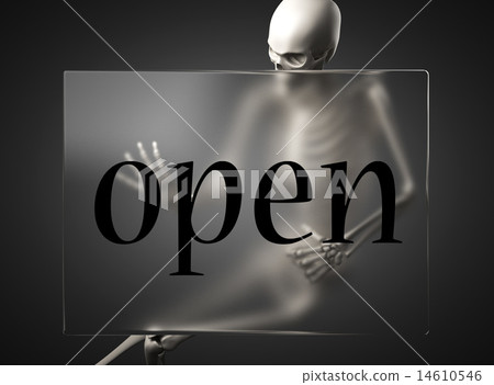 open word on glass and skeleton 14610546