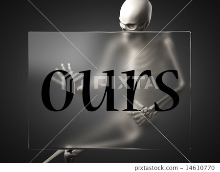 ours word on glass and skeleton 14610770