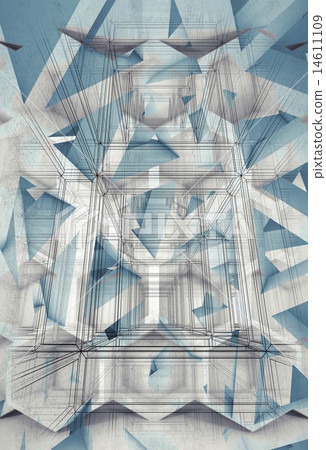 Abstract construction on paper, 3d illustration Abstract construction on paper, 3d illustration 14611109