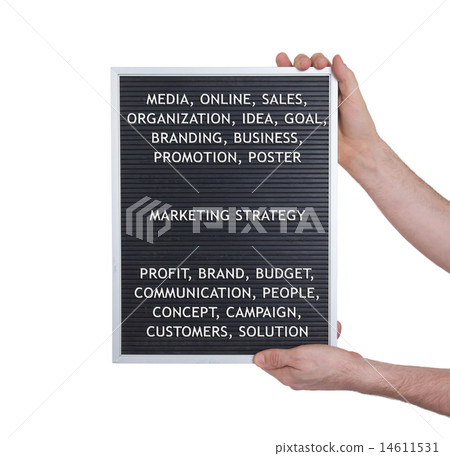 Marketing strategy concept in plastic letters Marketing strategy concept in plastic letters 14611531