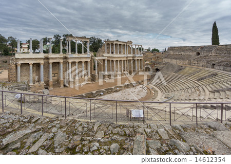 The Roman Theatre in Merida, Spain. Side View The Roman Theatre in Merida, Spain. Side View 14612354