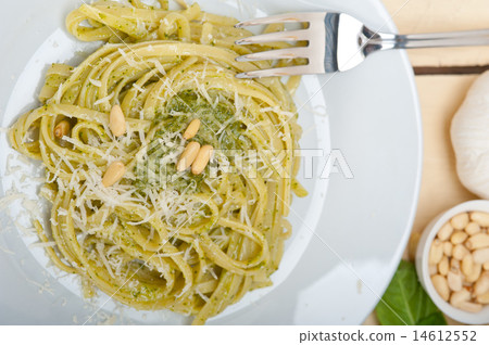 Italian traditional basil pesto pasta ingredients Italian traditional basil pesto pasta ingredients 14612552