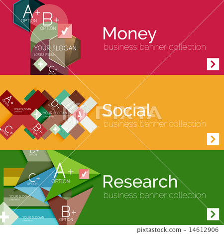 Flat modern info banner set Flat modern info banner set 14612906
