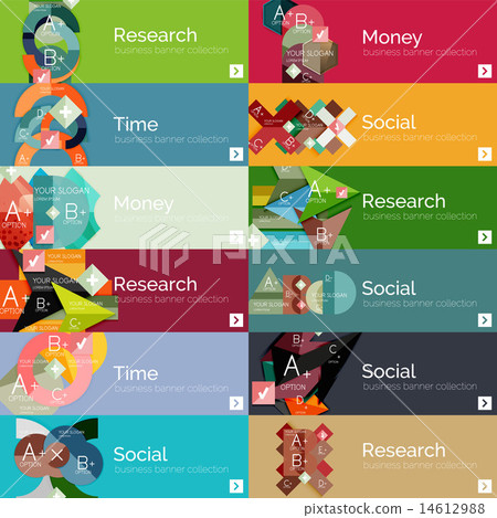 Flat modern info banner set 14612988