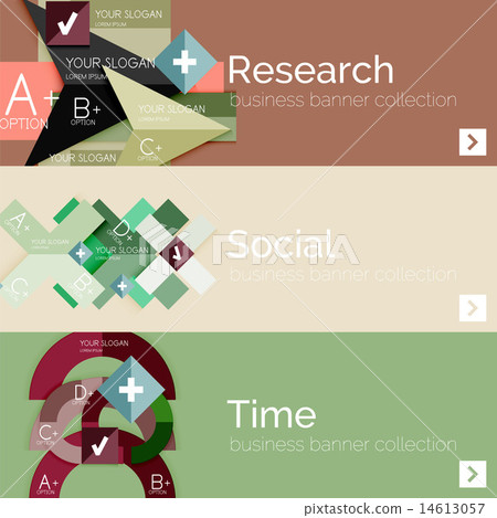 Flat design vector infographic banners with geometric infographics 14613057
