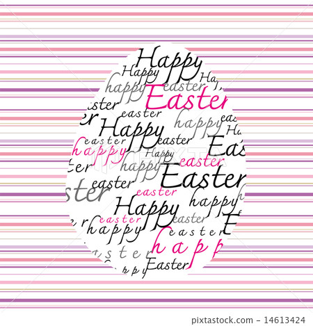 Happy Easter Calligraphy Colorful Pastel 14613424