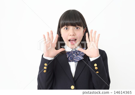 學校的女孩很驚訝 14614365