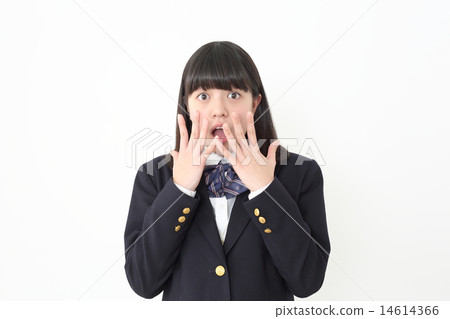 學校的女孩很驚訝 14614366
