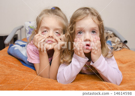 two girls pulled a terrible faces 14614598